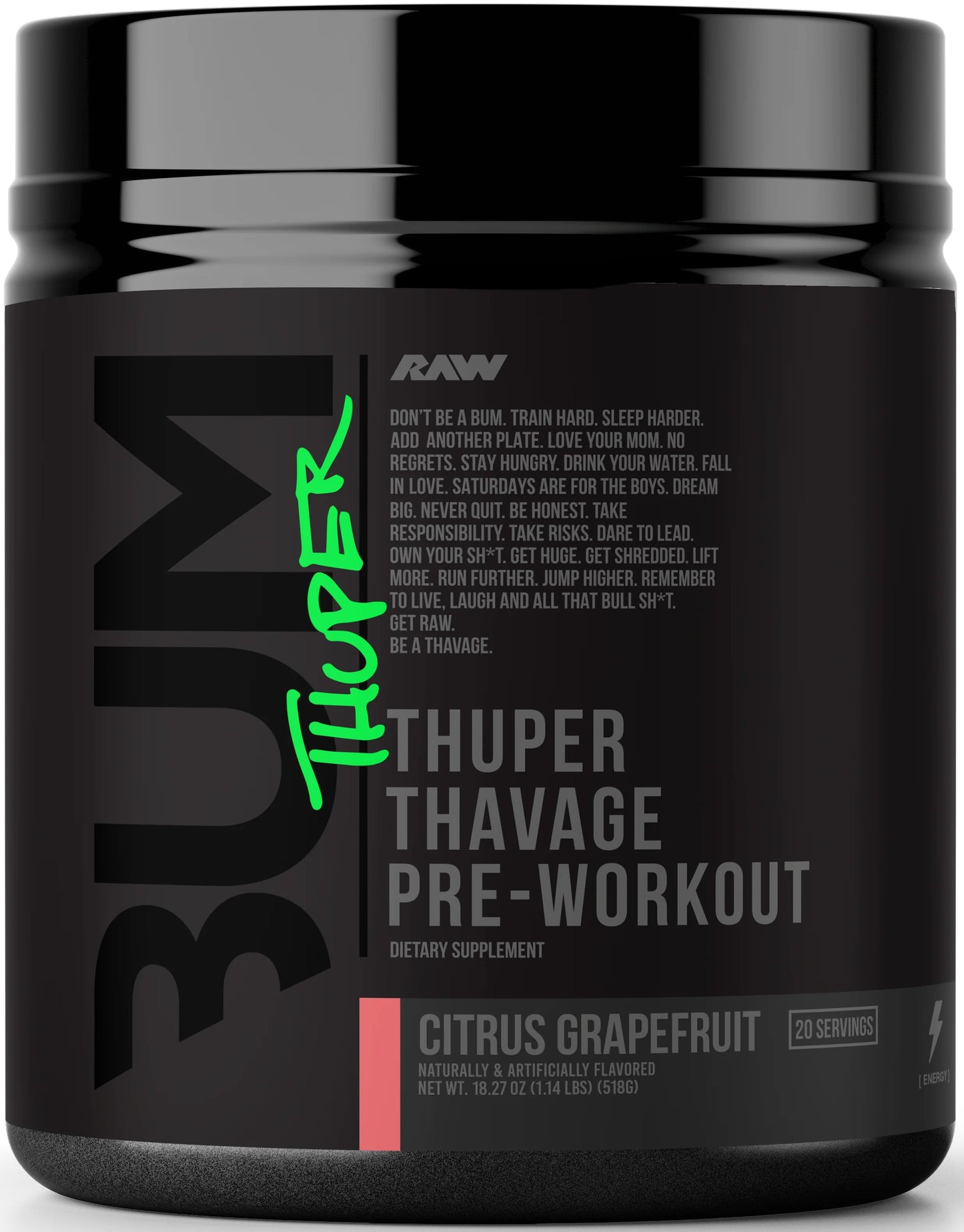 CBUM RAW THUPER THAVAGE 20serv